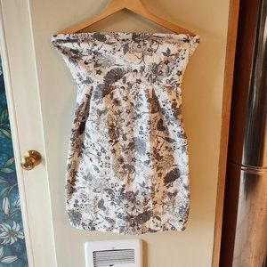 Strapless Floral Print Mini Dress